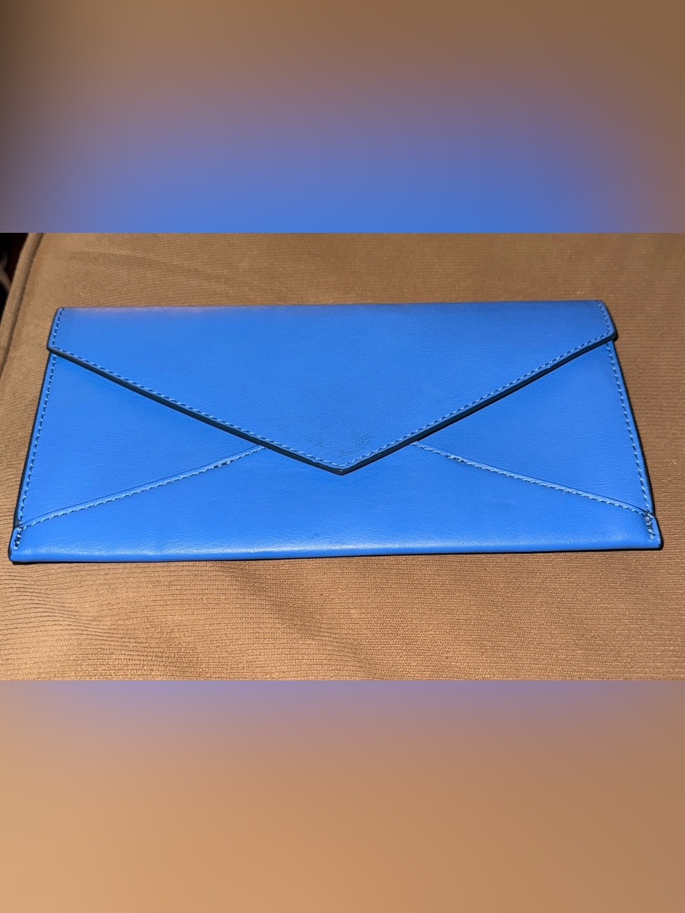 🔥Banana Republic 💙 Cobalt Blue Leather Envelope Clutch Wallet - NEW